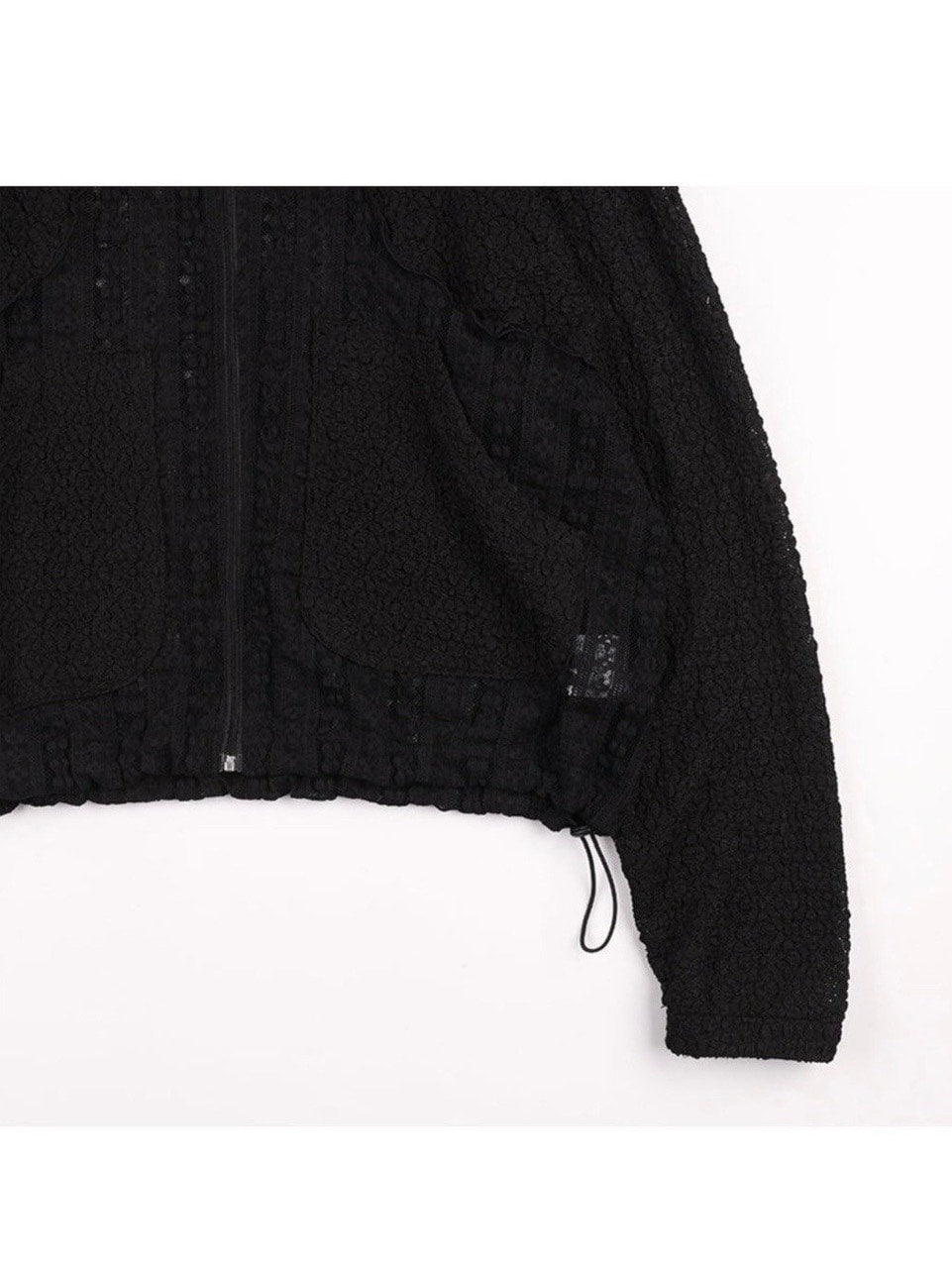 【FANCY CLUB】PLUMPY LACE LINE HOOD ZIP-UP / 【ファンシークラブ】レースメッシュジップアップパーカー