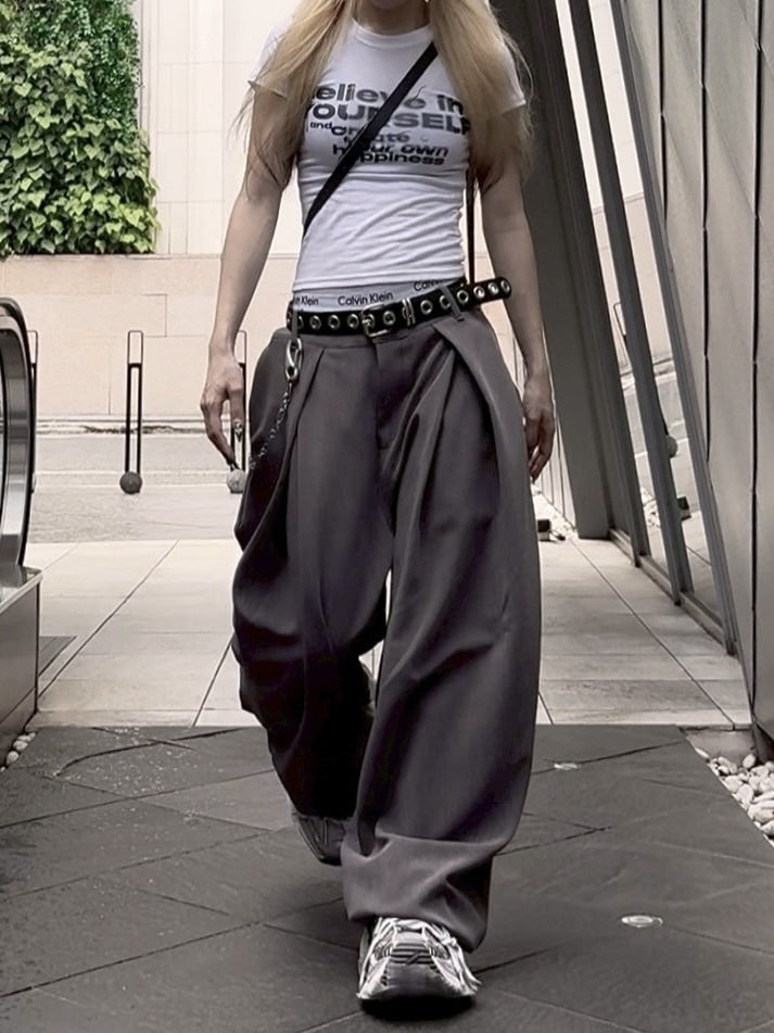 受注制【nmtc +】pin tuck wide slacks (2color)