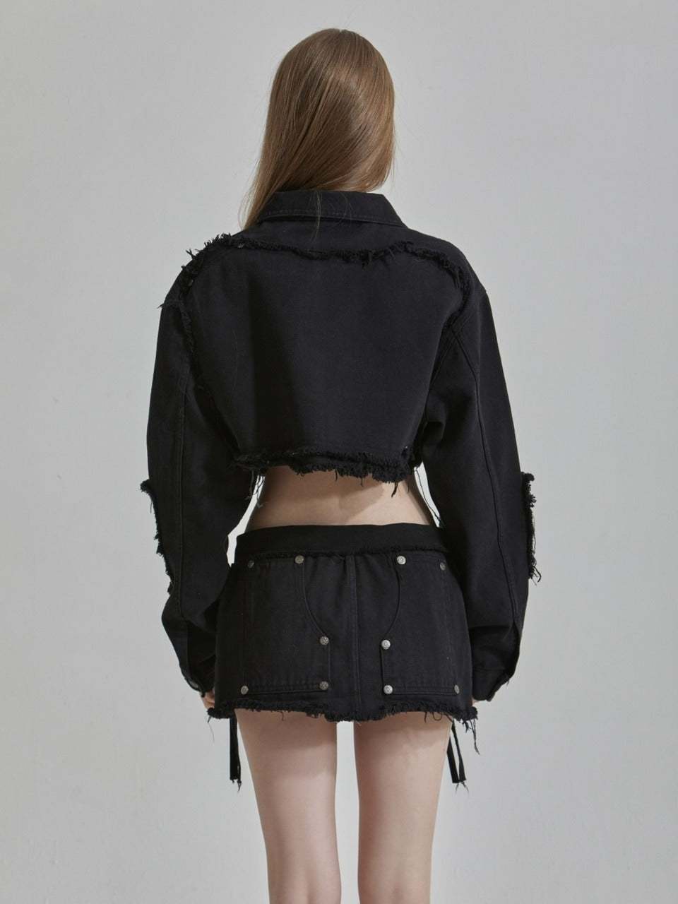 GATELESS】RIVET FRINGE DENIM MINI SKIRT – PRESSING WEB SHOP