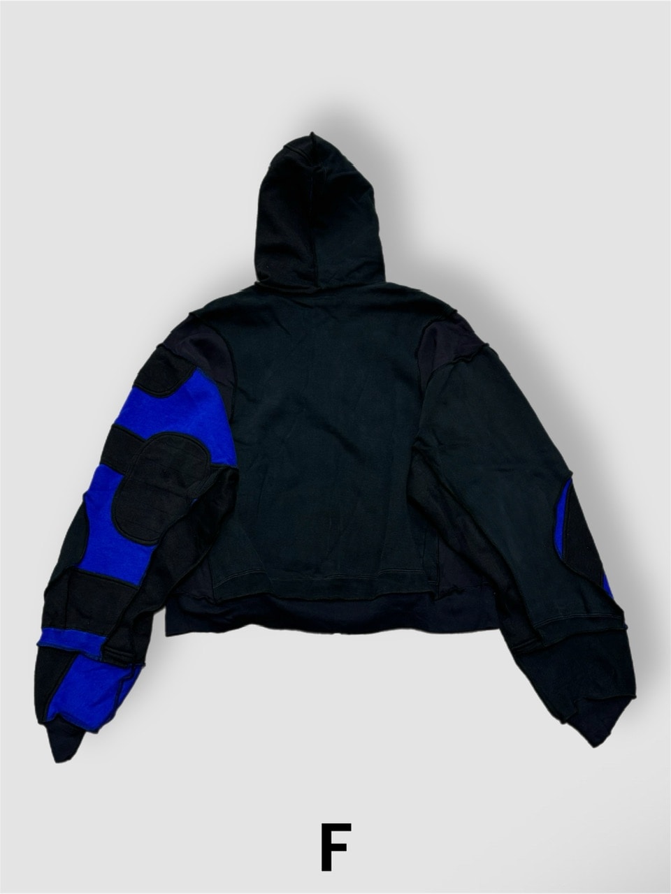 【Re +】double zip cutting switch hoodie (black)