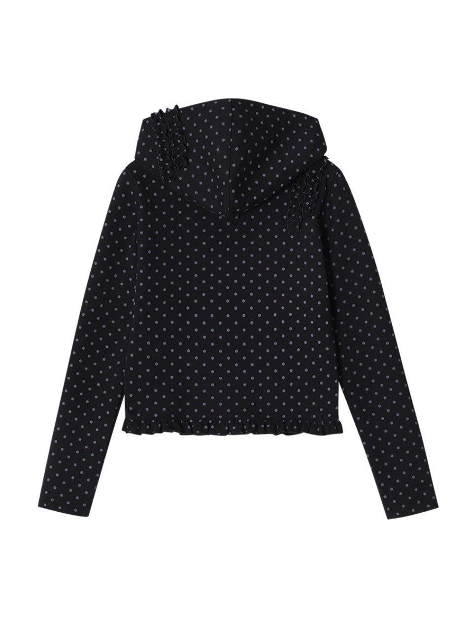 【CRANK】DOT FRILL HOODIE / 【クランク】ドットフリルフード付き長袖Tシャツ