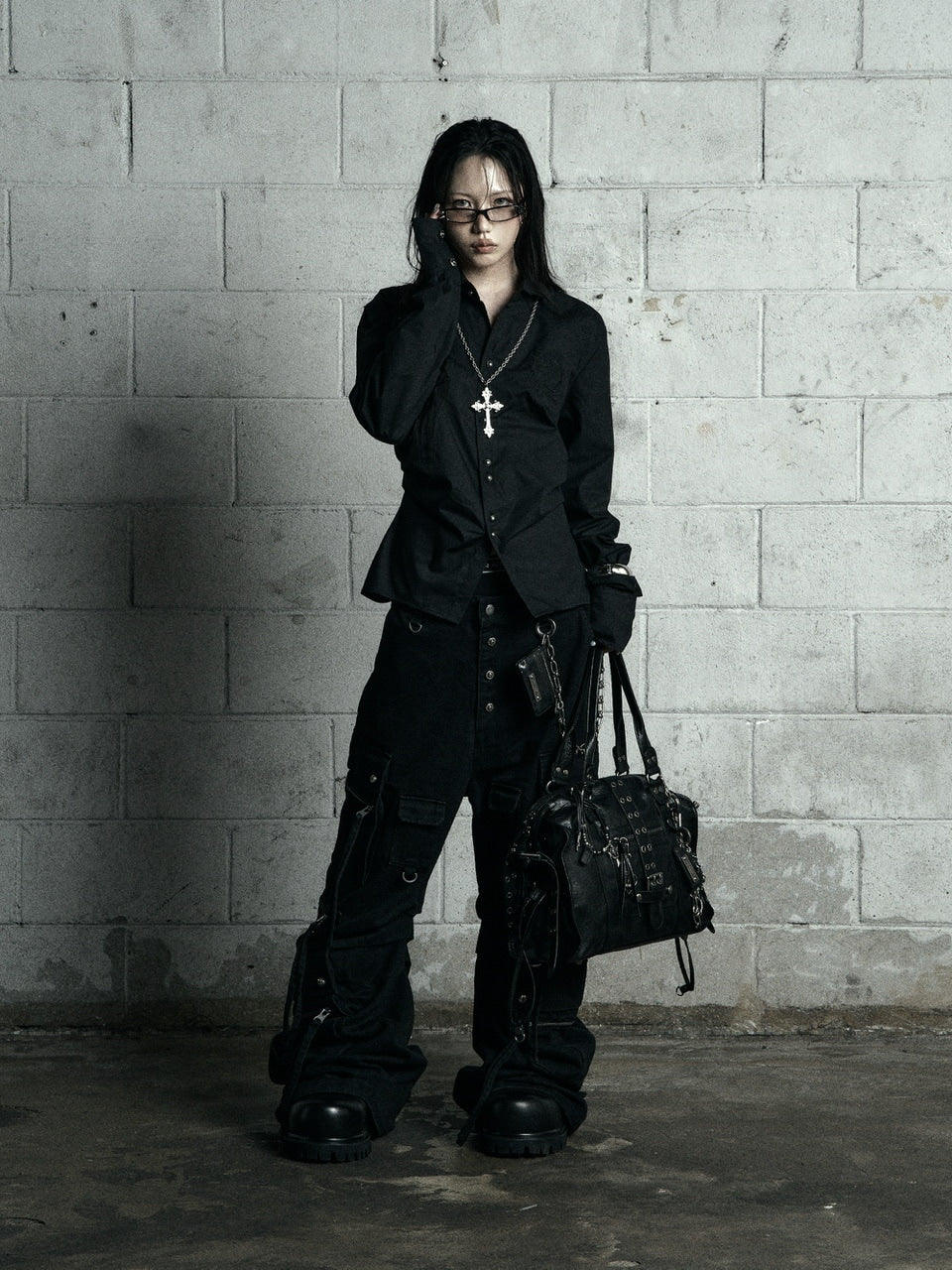 【Rosen Kreuz】CURVE FIT LONG CARGO PANTS