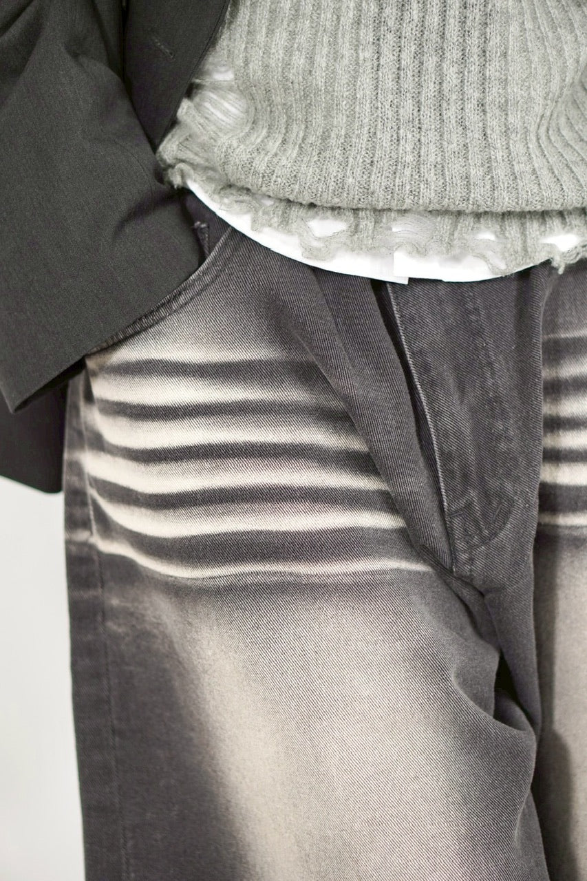 受注制【Chikashitsu +】8-length bermuda denim pants (2color) / 【チカシツプラス】8分丈バミューダハーフデニムパンツ