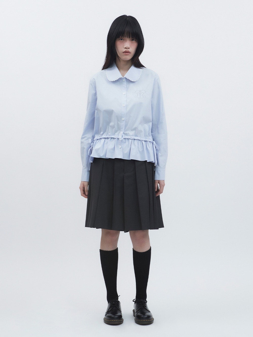【TUOMIO】MIDI PLEATS RIBBON CULOTTES