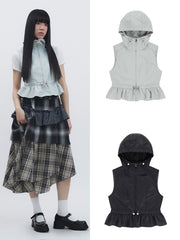 【TUOMIO】NYLON HOODED VEST