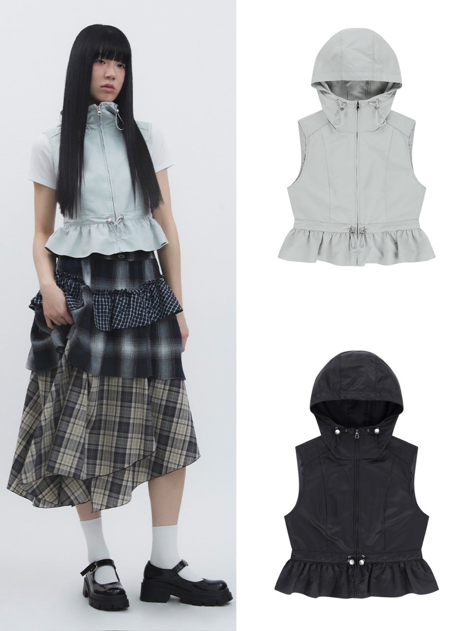 【TUOMIO】NYLON HOODED VEST