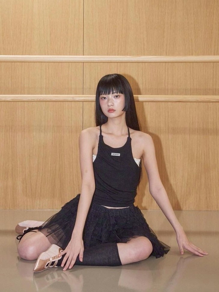 【ODDONEOUT】BACK STRING HALTER NECK TOP