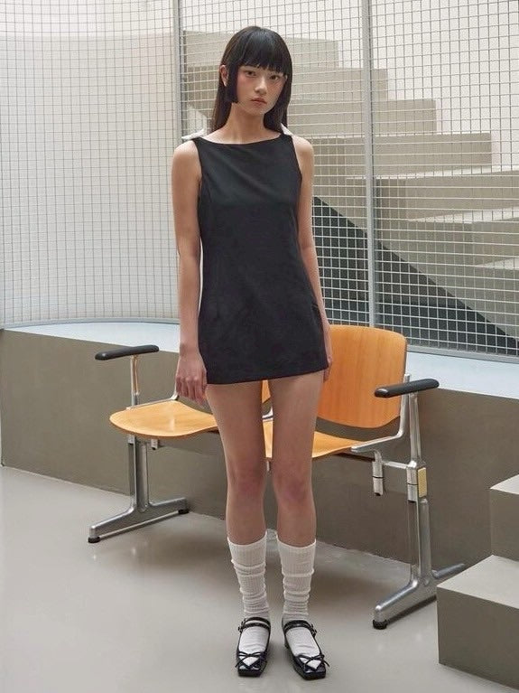 【ODDONEOUT】RIBBON SLEEVELESS ONE PIECE / 【オッドワンアウト】リボンタンクトップワンピース