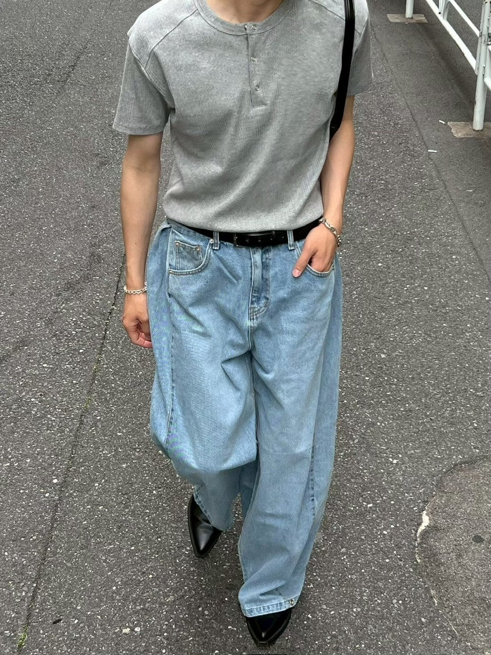 【Chikashitsu +】henry neck half sleeve tee (3color) / 【チカシツプラス】ヘンリーネック半袖Tシャツ