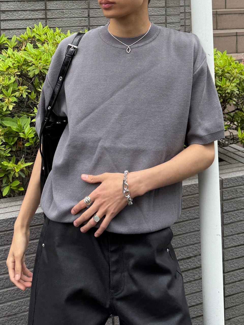 東京店WEB限定受注制【Chikashitsu +】crew neck cotton knit (3color)