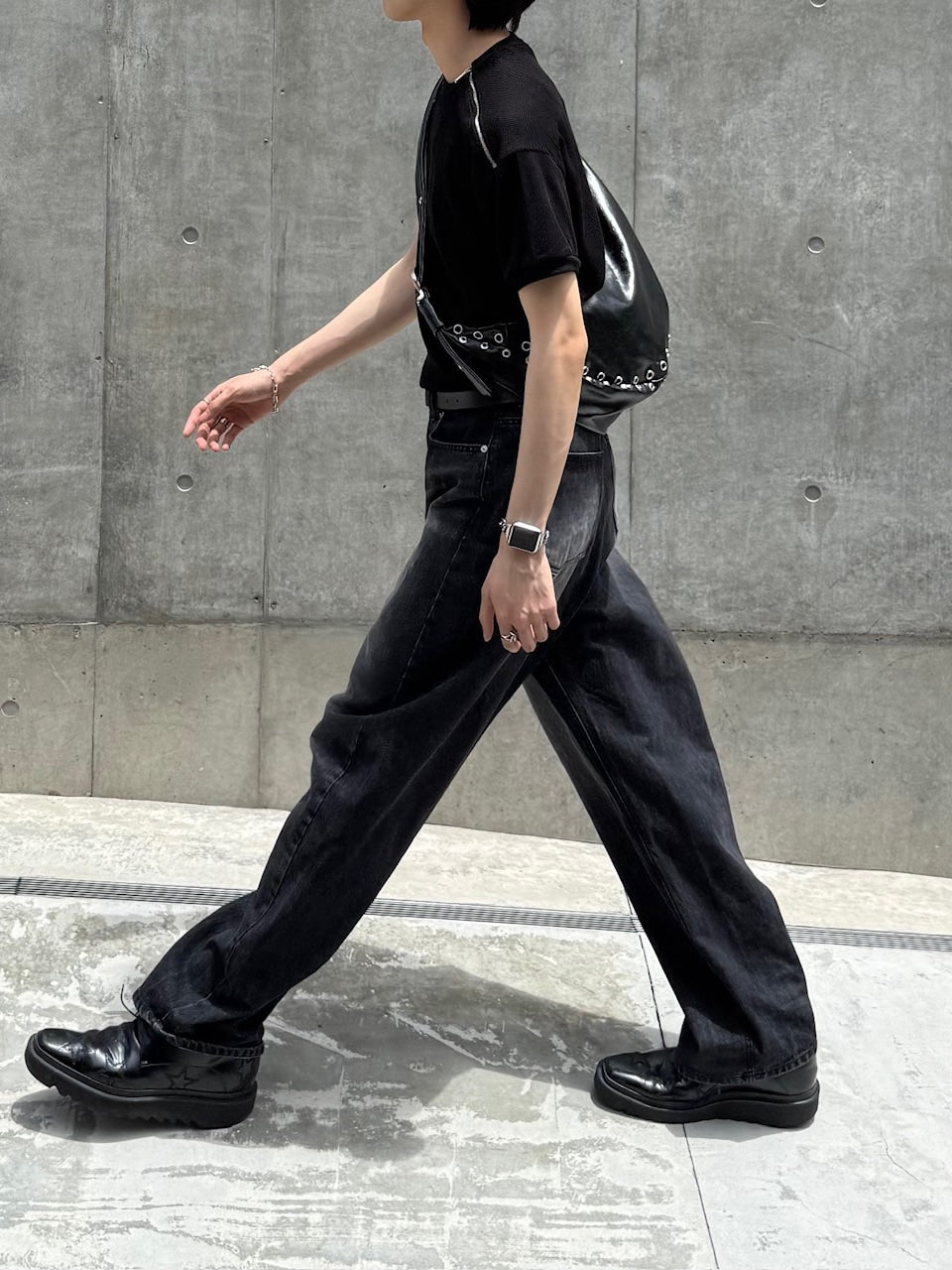 大阪店WEB限定受注制【Chikashitsu +】vintage wash semi wide denim pants 4 / 【チカシツプラス】ヴィンテージウォッシュセミワイドデニムパンツ