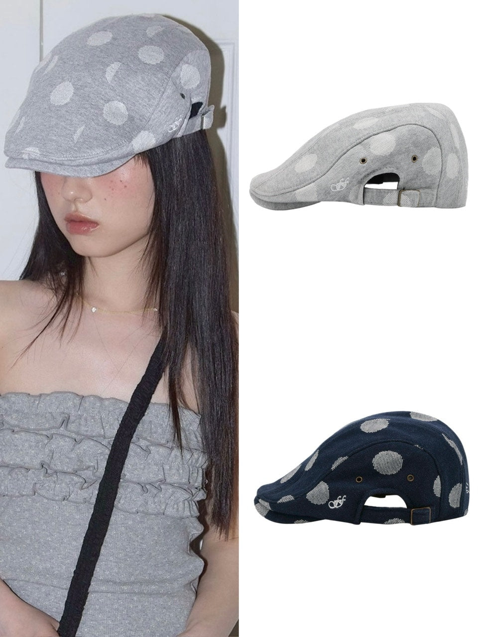 【FANCY CLUB】Angel Dot Hunting Cap / 【ファンシークラブ】エンジェルドットハンチング帽子