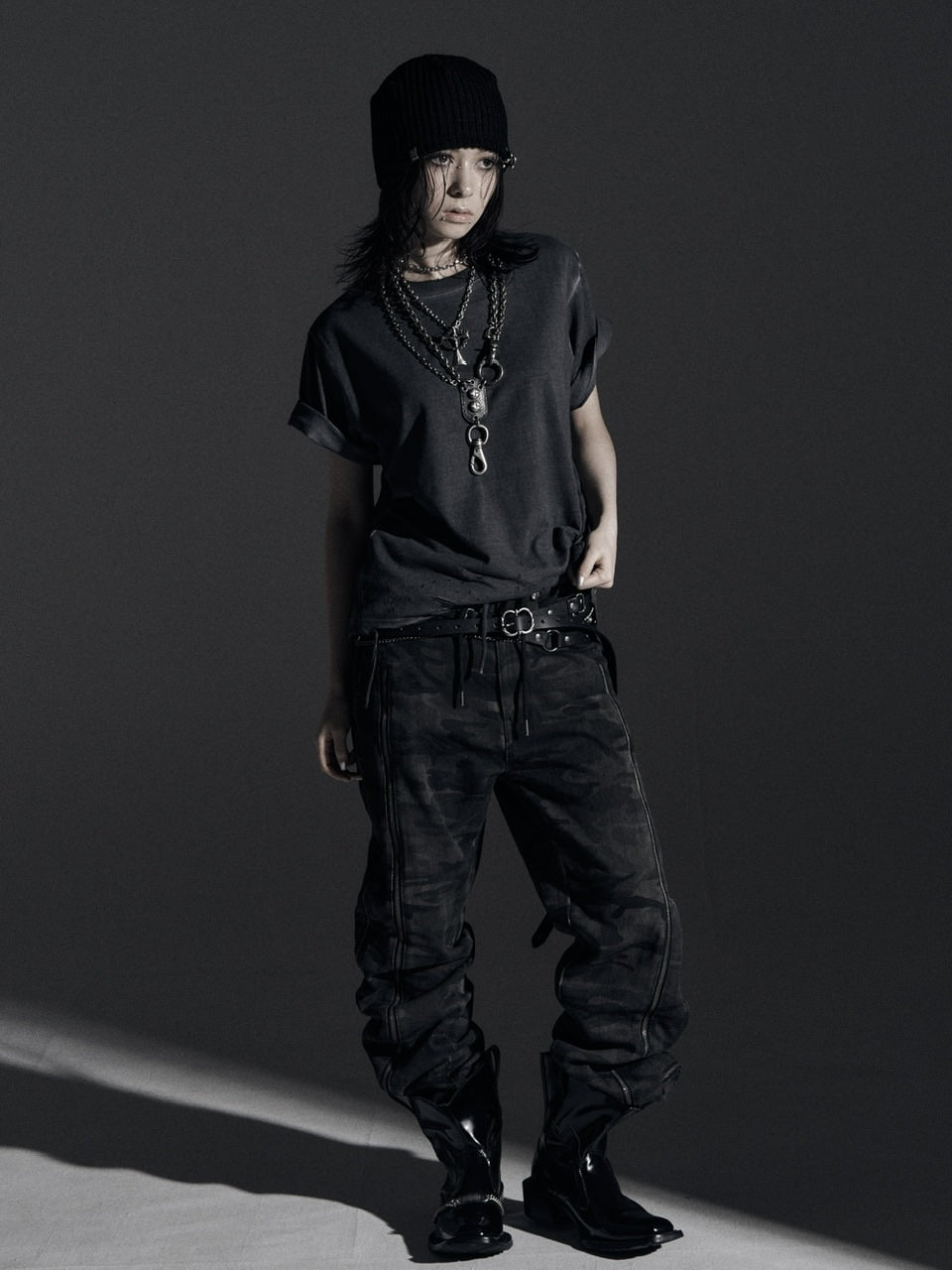 【Rosen Kreuz】ZIP WIDE BAGGY PANTS