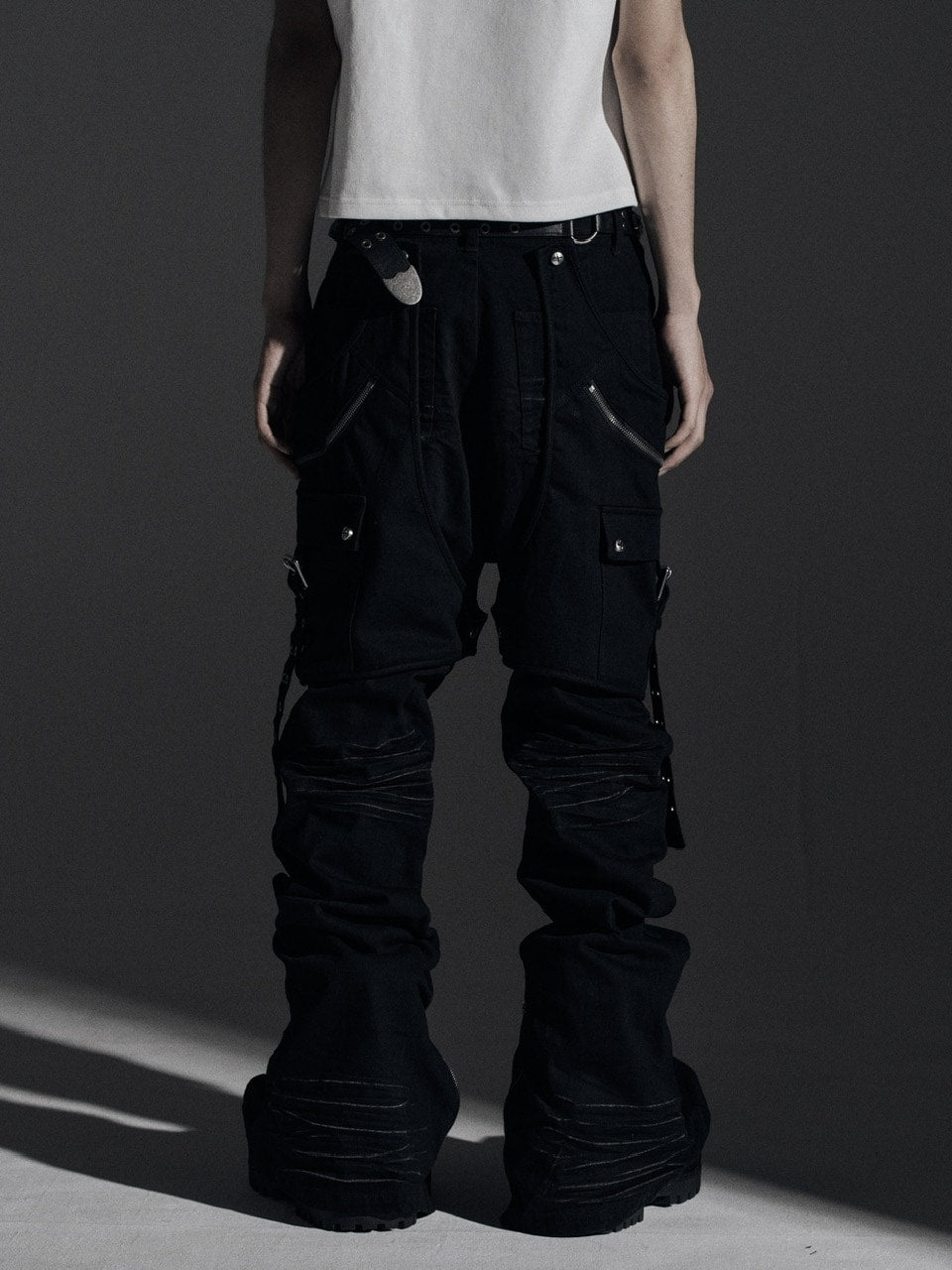 【Rosen Kreuz】SIDE BELT DOCKING FLARE PANTS