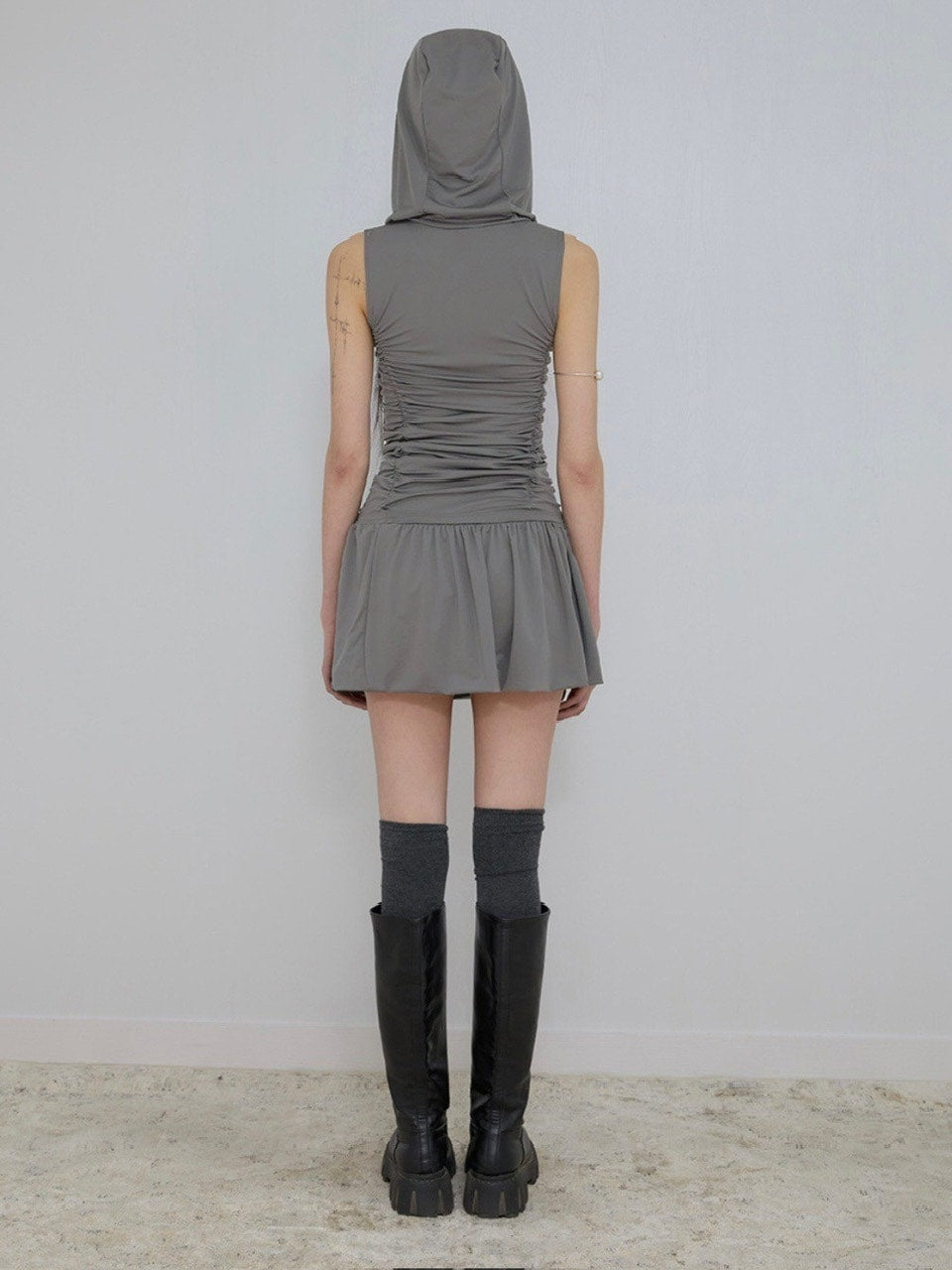 【FLAREUP】Hooded High Neck Dress