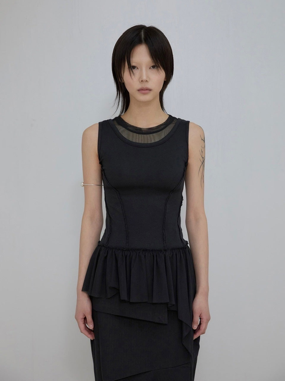 【FLAREUP】Layered Lace Frill Sleeveless