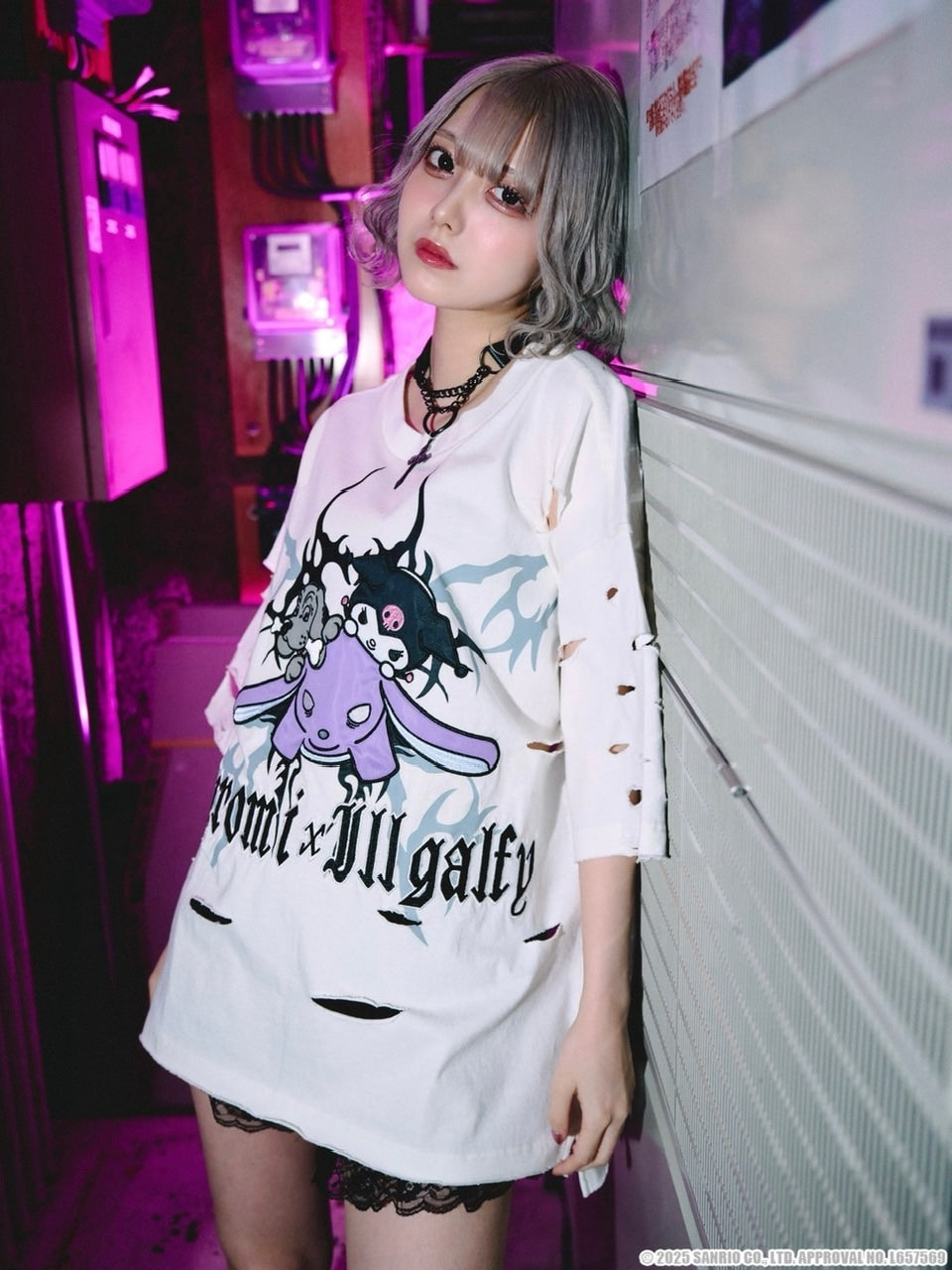 【GALFY×KUROMI】イルガルフィーボロボロ半袖TEE