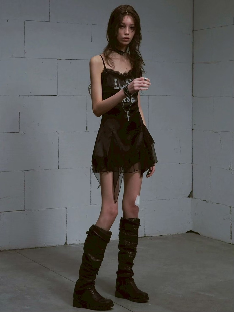 【Cest Nous】Satin Lace Camisole Dress / 【セヌー】サテンレースキャミワンピース