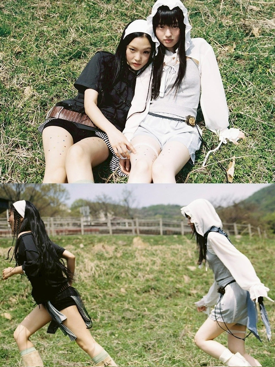 【TUOMIO】LACE STRAP OVERSIZED T-SHIRT / 【トゥオミオ】レースストラップオーバーサイズ半袖Tシャツ