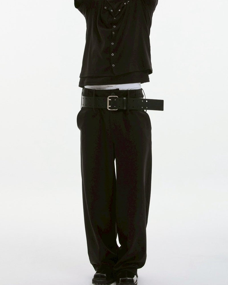 【ESC STUDIO】spacious belt pants/ 【イーエスシーステュディオ】スペイシャスベルトパンツ
