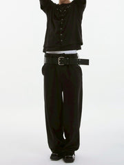 【ESC STUDIO】spacious belt pants/ 【イーエスシーステュディオ】スペイシャスベルトパンツ