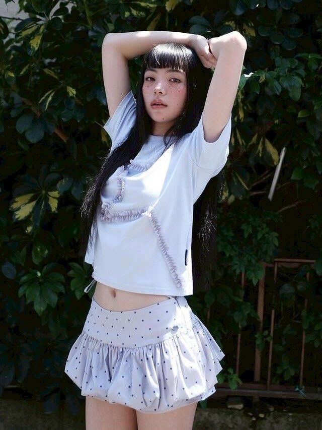 【Uglyshadow】DOTTED PUMPKIN SKIRT PANTS / 【アグリーシャドウ】ドットパンプキンミニスカートパンツ