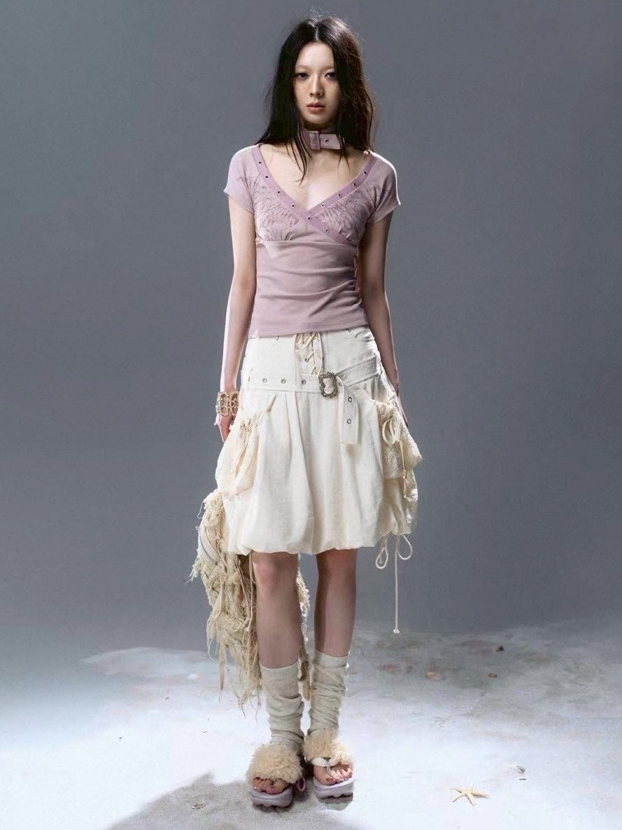 【Cest Nous】Petal Skirt / 【セヌー】ベルトポケットバルーンスカート