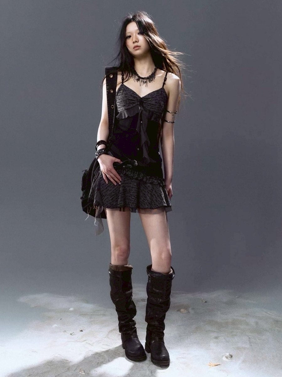 【Cest Nous】Belted Slip Dress / 【セヌー】ベルトフリルキャミワンピース