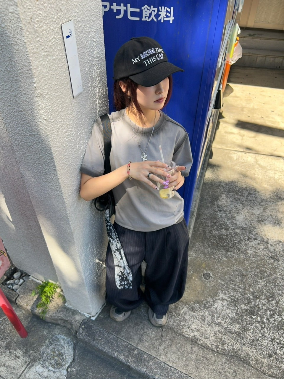 大阪店WEB限定受注制【Chikashitsu +】stripe tuck wide slacks (2color)