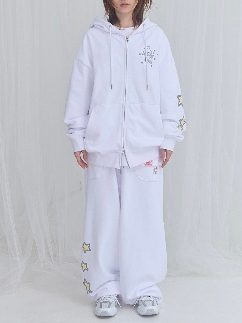 【FANCY X DUSTY】DEVIL & ANGEL PRINTED HOODED ZIP-UP / 【ファンシー X ダスティ】デビル＆エンジェルプリントフードジップパーカー