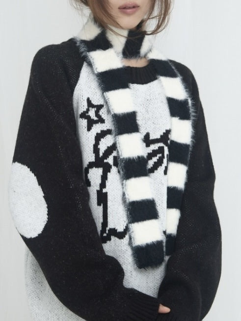 【FANCY X DUSTY】HUG STRIPE FUR MUFFLER / 【ファンシー X ダスティ】ハグストライプファーマフラー
