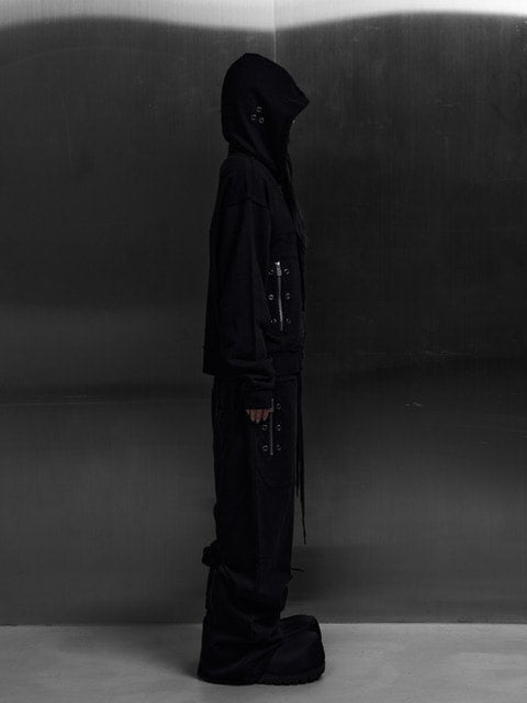 【Rosen Kreuz】EYELET EDGE Set-Up LAYERED SWEAT PANTS