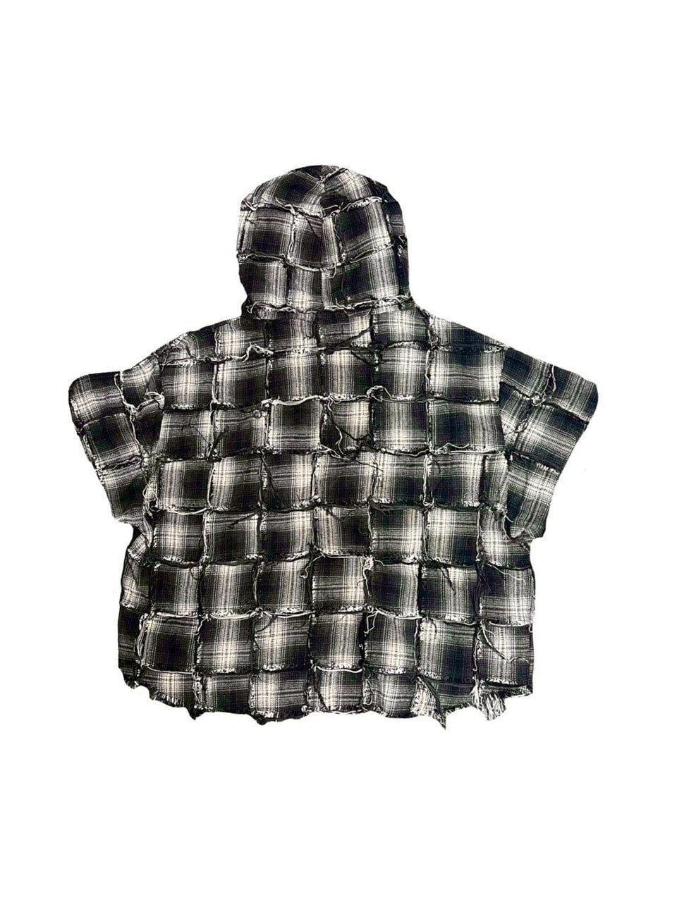 【DIG YOUR OWN GRAVE】PATCHWORK HOODY SHIRTS /【ディグユアオウングレイブ】パッチワークフードチェックシャツ