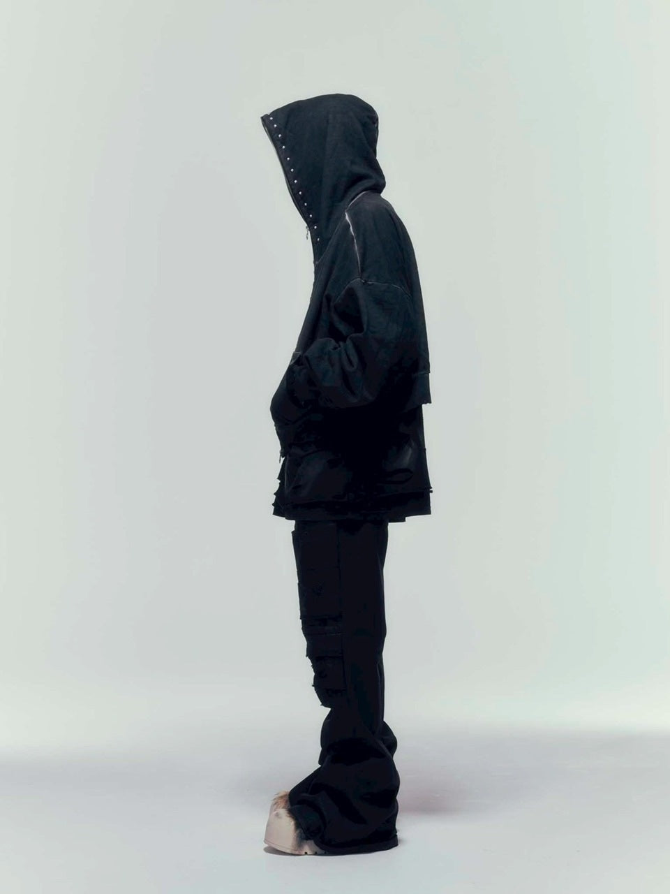 【DIG YOUR OWN GRAVE】FULLZIP STUDDED HOODIE /【ディグユアオウングレイブ】スタッズフルジップアップパーカー