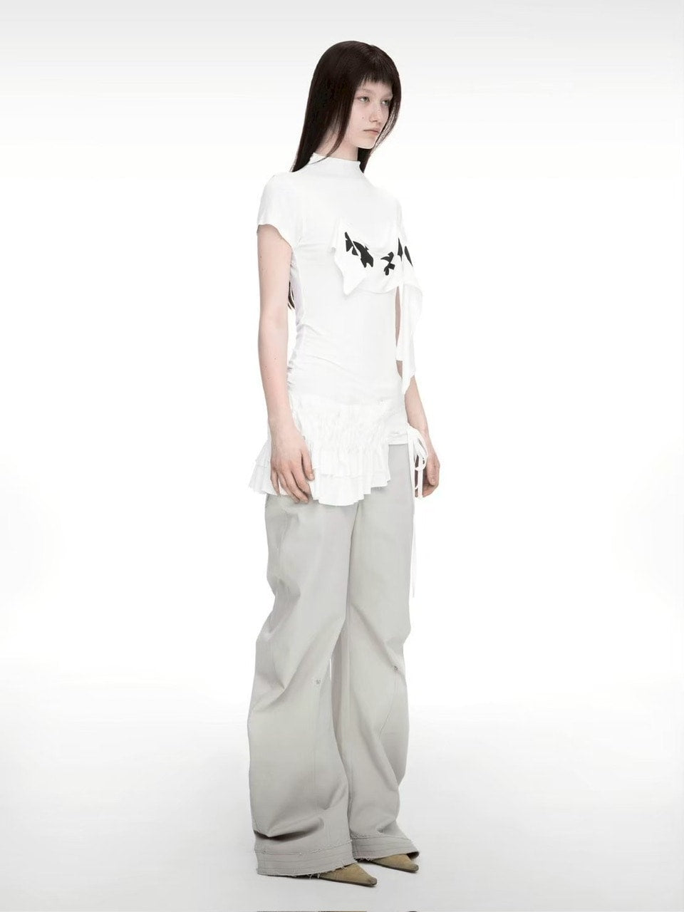 【NACHE】RAWCUT CURVED PANTS (UNISEX)