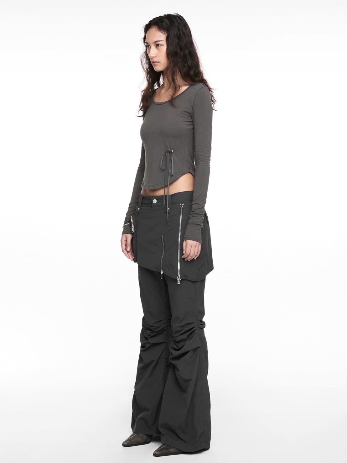 【NACHE】BOOTS CUT SKIRT PANTS (UNISEX)