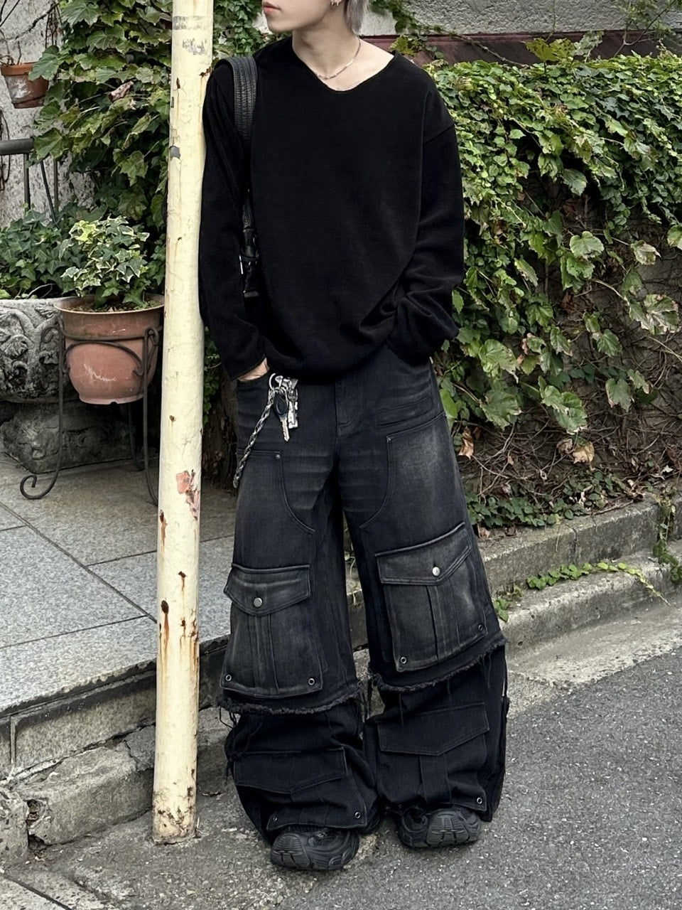 大阪店WEB限定受注制【Chikashitsu +】simple deck v neck knit / 【チカシツプラス】シンプルデッキブイネックニット (3color)