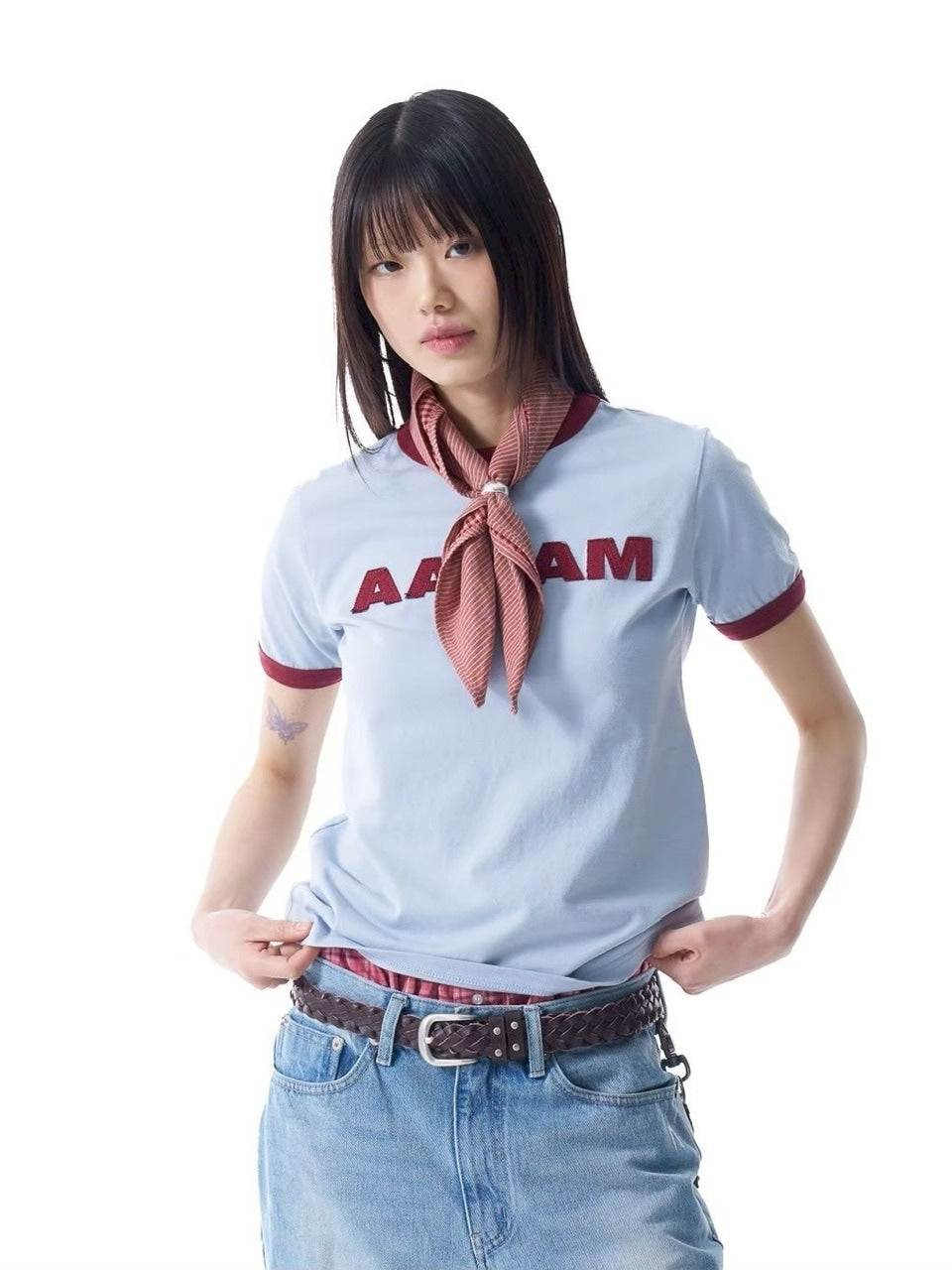 【AAKAM】Check Pattern Scarf