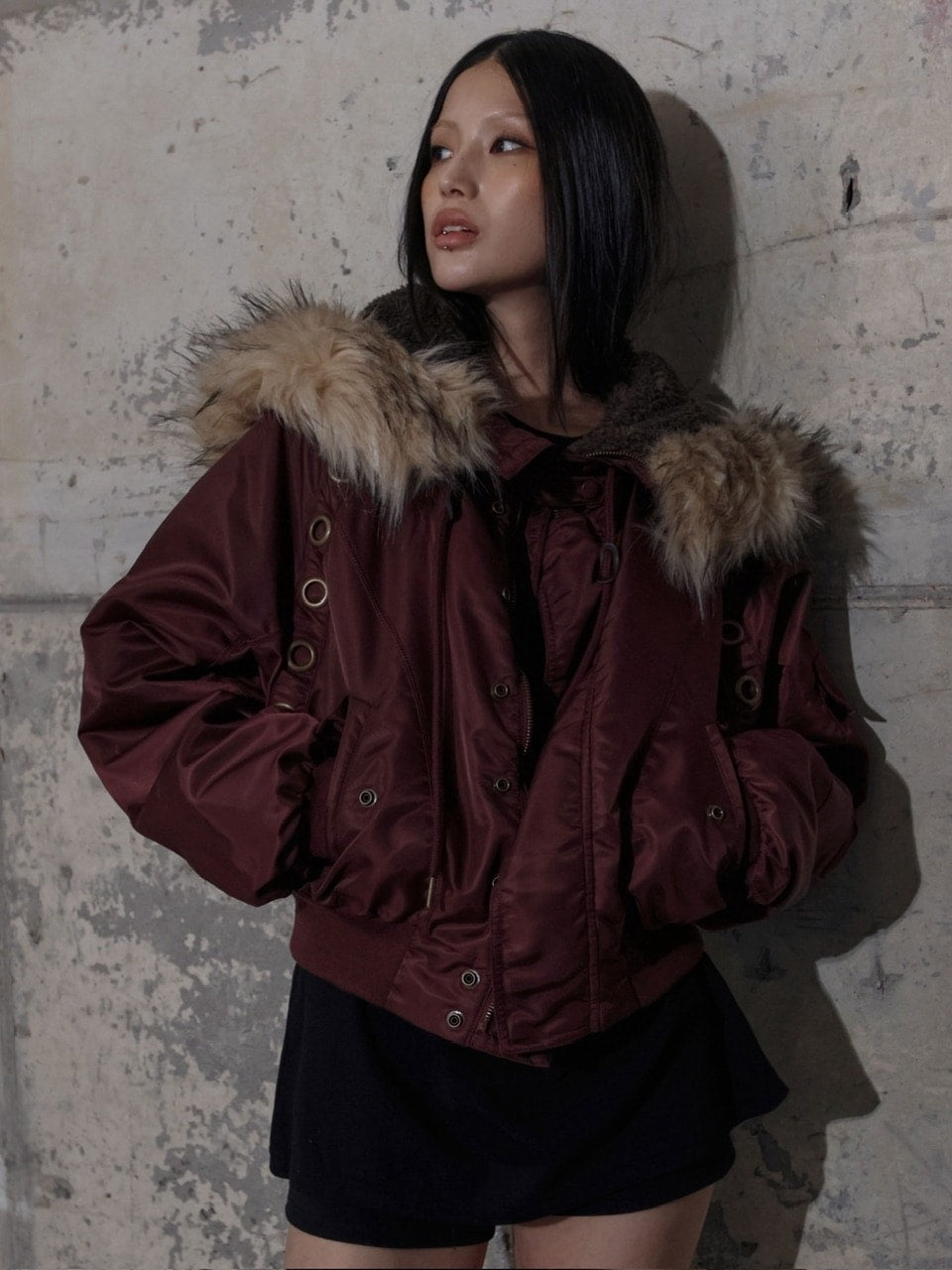 【FANCY CLUB】EYELET FUR MA-1 / 【ファンシークラブ】アイレットファーＭＡ-1