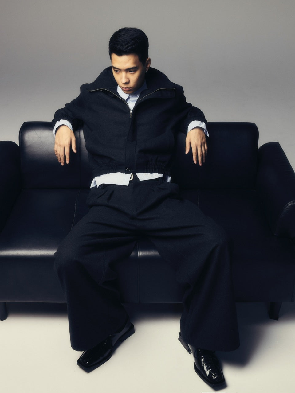 【CS】two tuck wool wide trousers