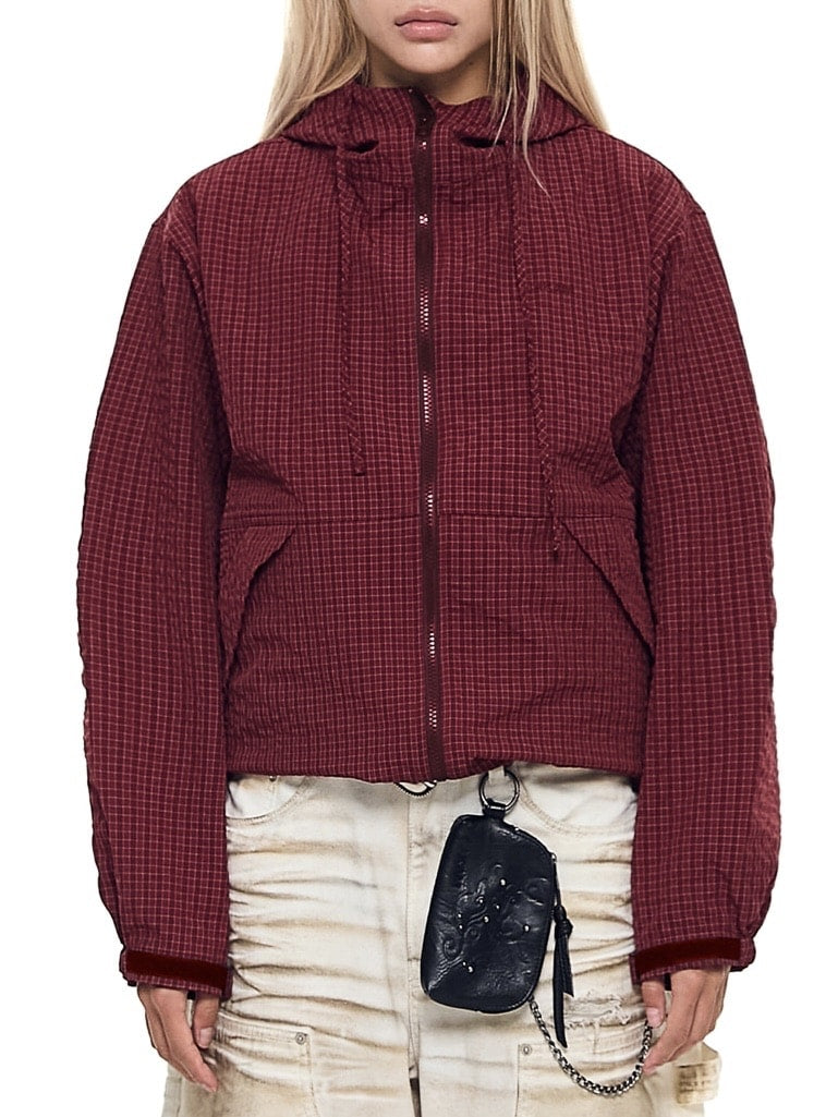 【AAKAM】Check Pattern Hooded Jacket