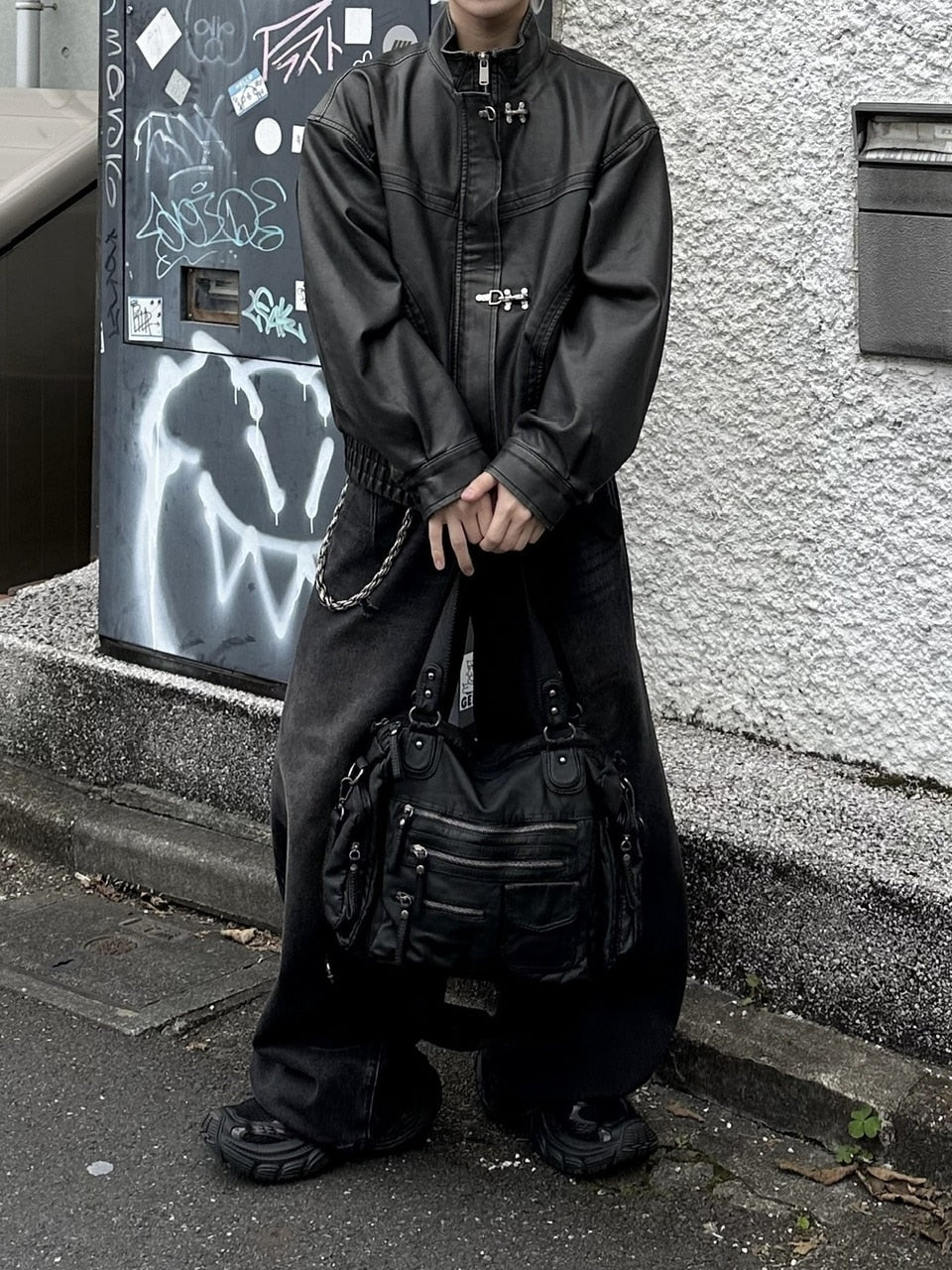 大阪店WEB限定受注制【Chikashitsu +】overfit fireman leather jacket / 【チカシツプラス】オーバーフィットファイアマンレザージャケット (2color)