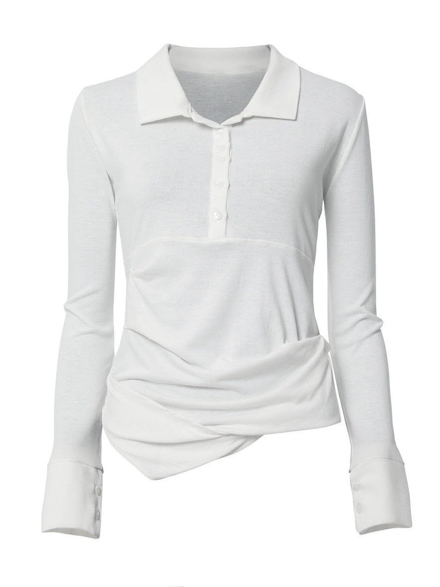 【FLAREUP】Asymmetrical Draped Shirt / 【フレアアップ】アシンメトリードレープシャツ