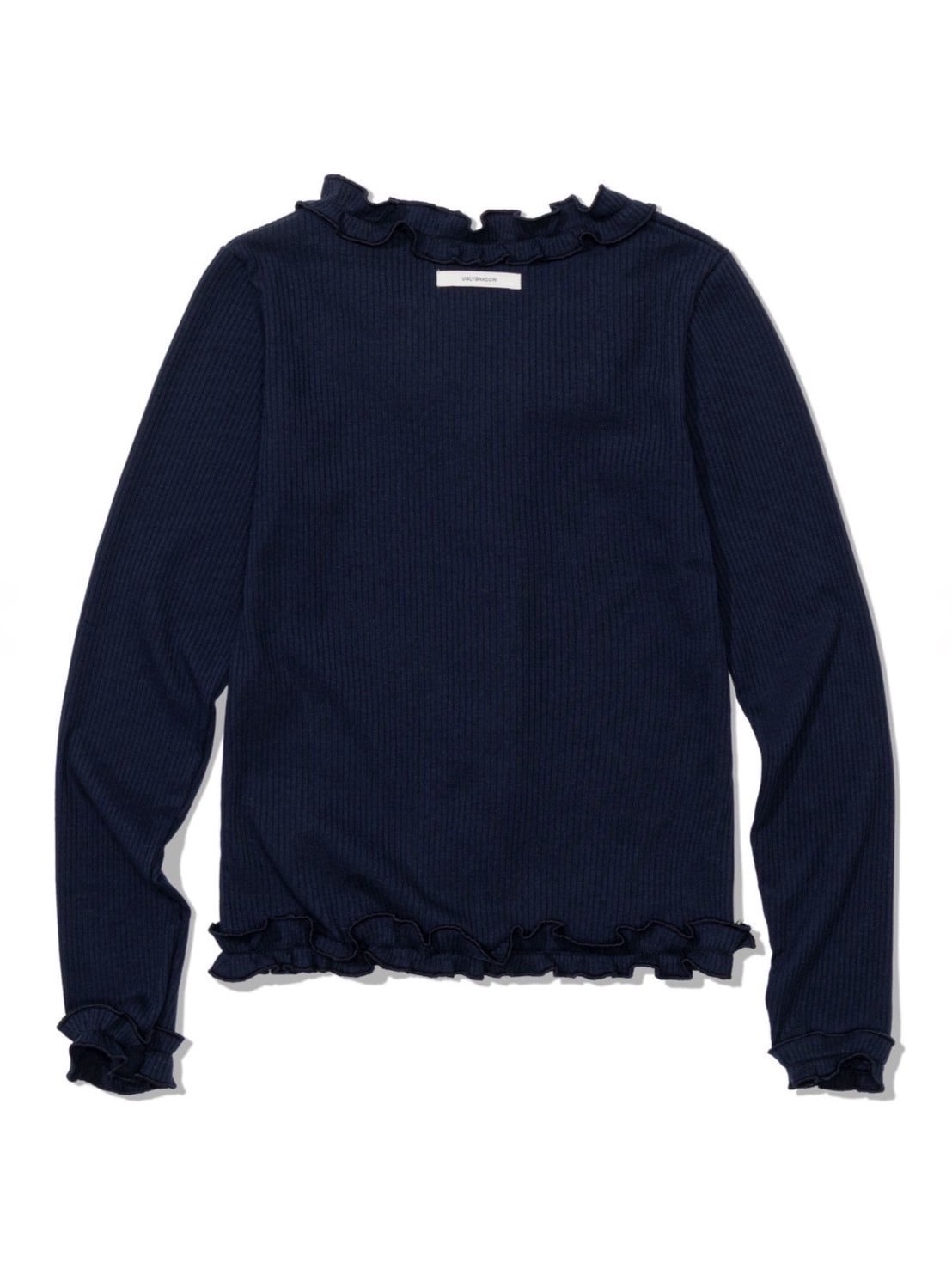 12/21 20:00 再販【Uglyshadow】RUFFLE RIBBED T-SHIRT