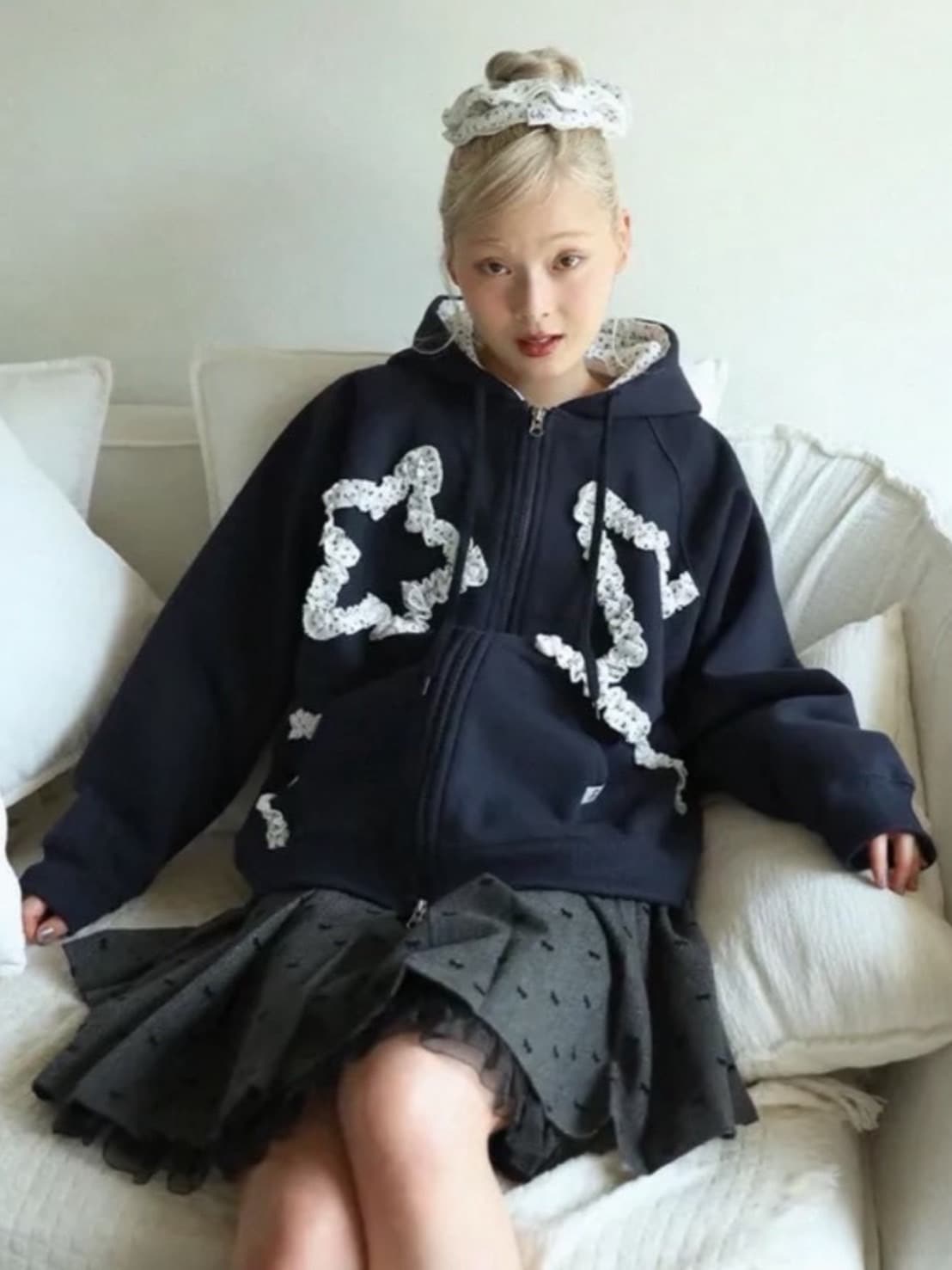 12/21 20:00 再販【Uglyshadow】RIBBON MIDI SKIRT