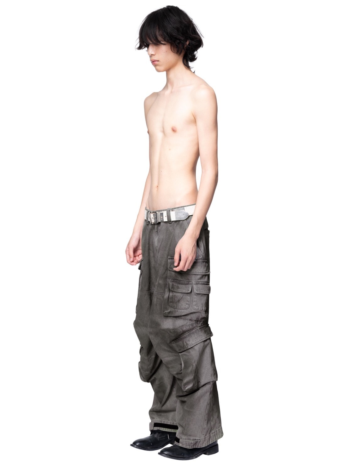 【The Boy Has No Patience】Adjustable Multi-Pocket Wiping Overalls / 【ザボーイハズノーペーシェンス】マルチポケットデニムパンツ