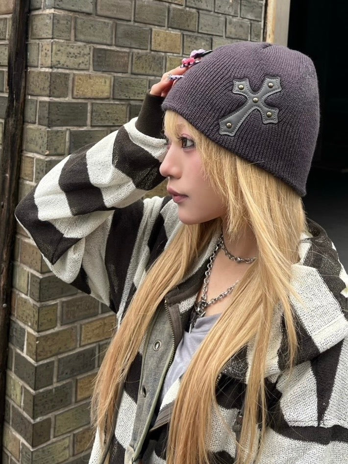 受注制【Never mind the XU】cross beanie / 【ネバーマインドザエックスユー】クロスビーニー (6color)