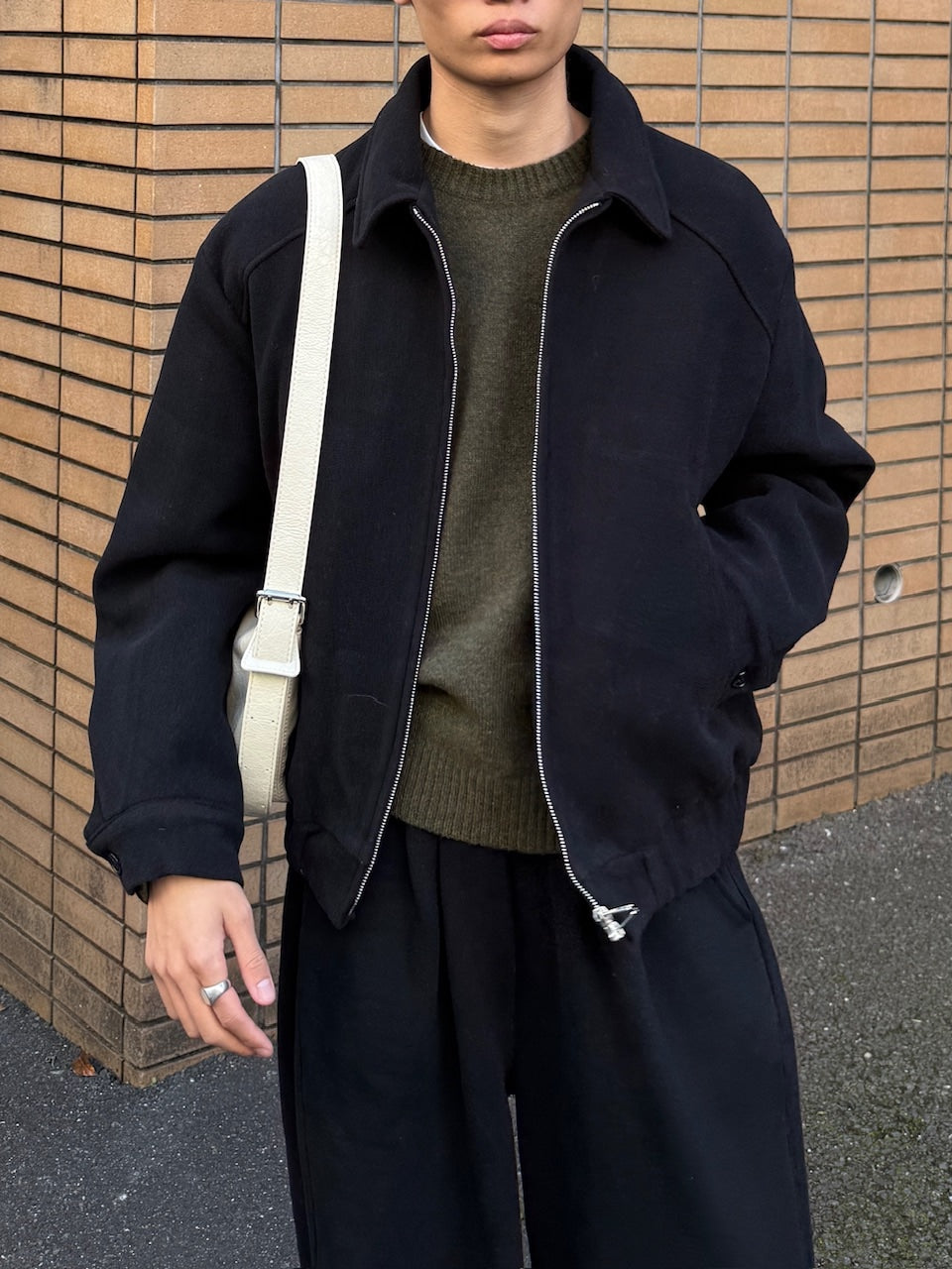 東京店WEB限定受注制【Chikashitsu +】cropped wool zip jacket / 【チカシツプラス】クロップドウールジップジャケット (3color)