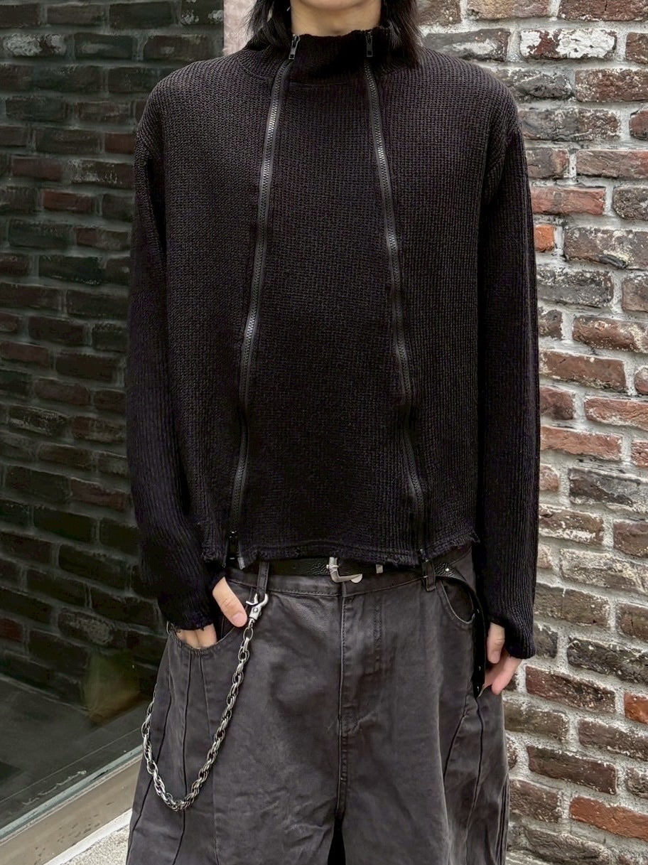 受注制【youll】vertical twin-zip top (2color)