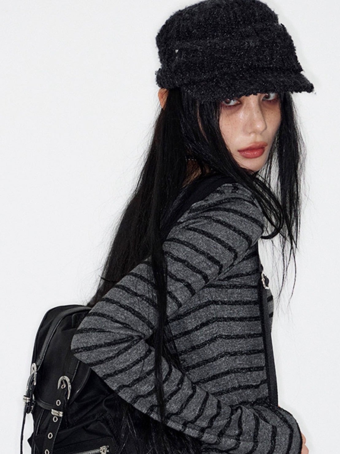 【NOT KNOWING】Buckle Bellboy Cap